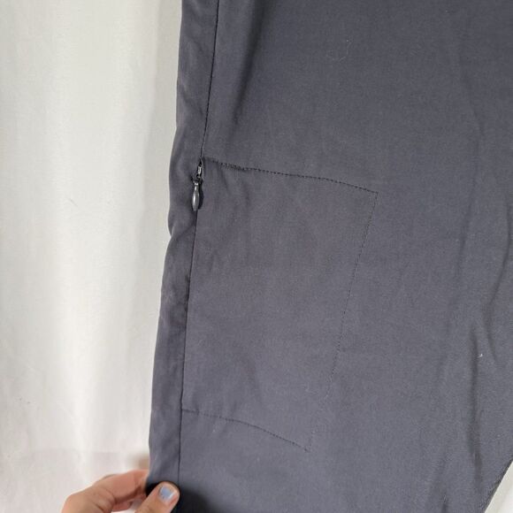 prAna Hiking Pants Women's 12 Dark Grey Nylon Snap Pockets 2 Button Zip - Picture 5 of 12
